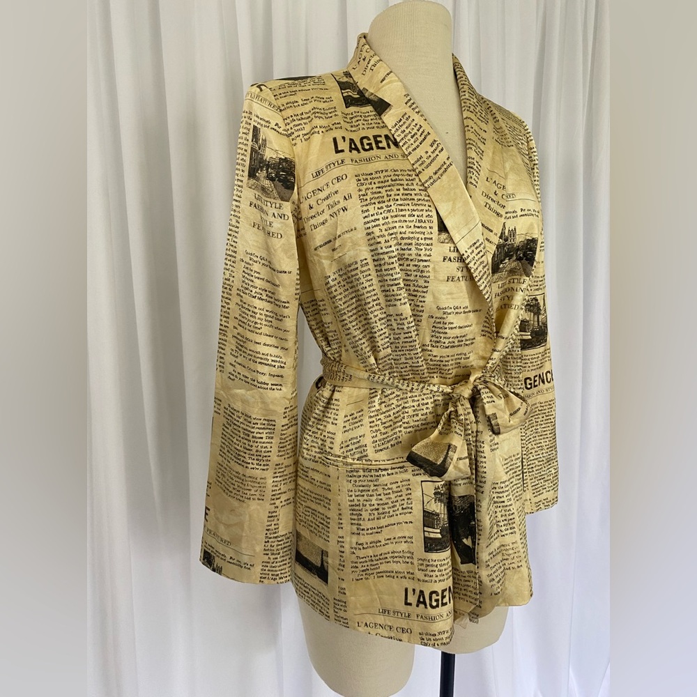 L'AGENCE Print Silk Jacket - Picture 2 of 8
